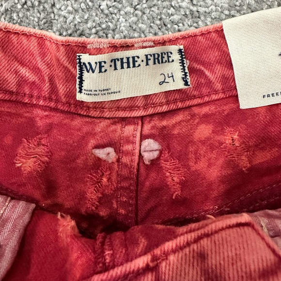 Free People Mixed Emotions Distressed High-Low Denim Shorts - Size 24 - Picture 4 of 15